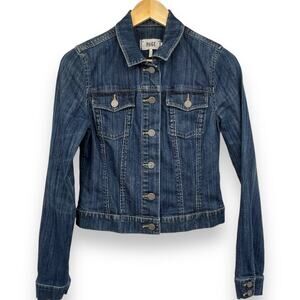 Paige Denim Jacket Women's S Dark Wash Jean Jacket Button Down Collared